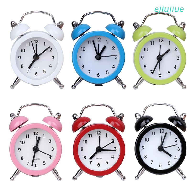 Đồng hồ báo thức hình tròn mini kiểu dáng dễ thương để bàn trang trí