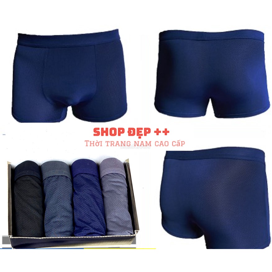 Hộp 4 cái quần lót nam cao cấp Aoelement, quần sịp đùi boxer nam thông hơi thoáng khí, cotton siêu mềm cực thoải mái.