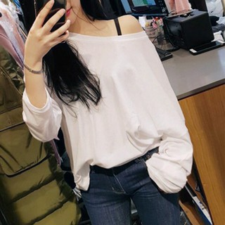 Áo Lệch Vai Dài Tay Dáng Thụng