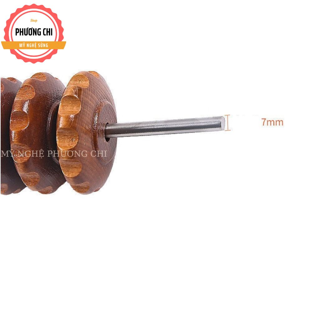 Cây lăn massage toàn thân 9 bánh gai đa năng làm từ gỗ thơm tự nhiên | Mỹ nghệ phương chi