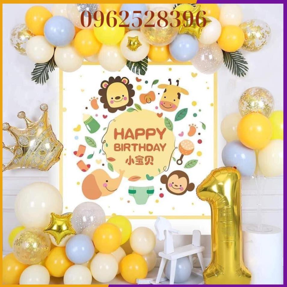 Freeship - Set Bóng Sinh Nhật Kèm Phông In Tên Bé { Tặng KÈM Bơm + Băng Keo }