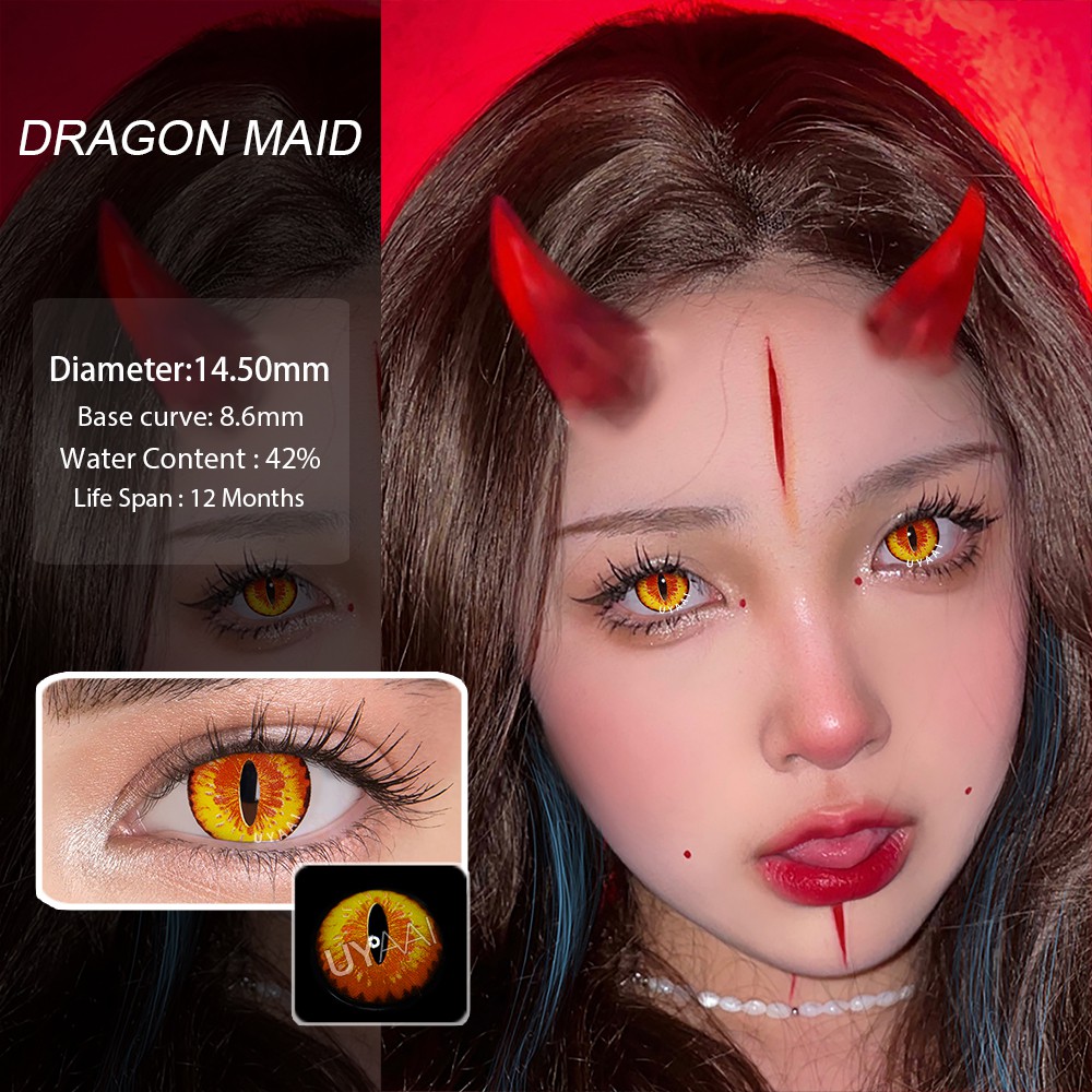 [Hàng mới về] Set 2 kính áp tròng nhiều màu sắc phong cách Halloween