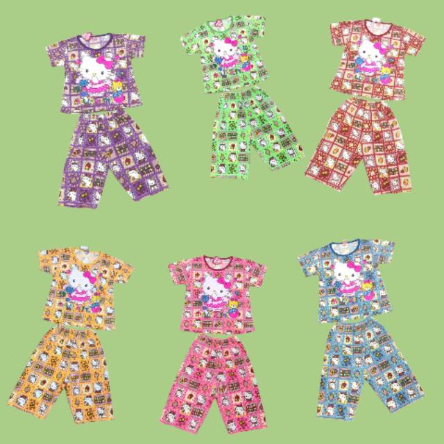 Bộ Đồ Ngủ Pijama In Hình Hello Kitty Dễ Thương Cho Bé Từ 10-12 Tuổi
