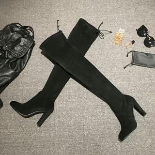 Bốt boots cao cổ đế 3-7p chất da lộn lót lông