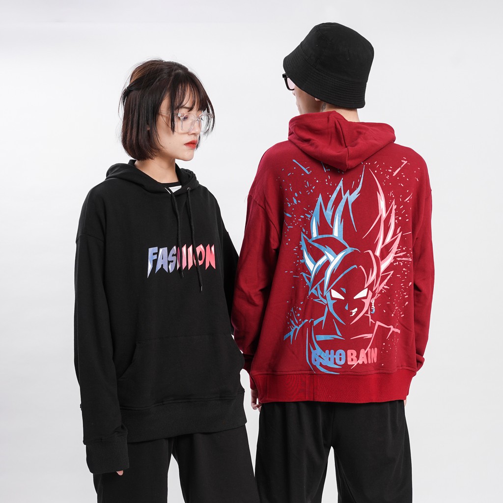 Áo khoác hoodie nỉ N7 có mũ nam nữ oversize thời trang đường phố phong cách Hàn Quốc Hot 2020 BLACK GOKU