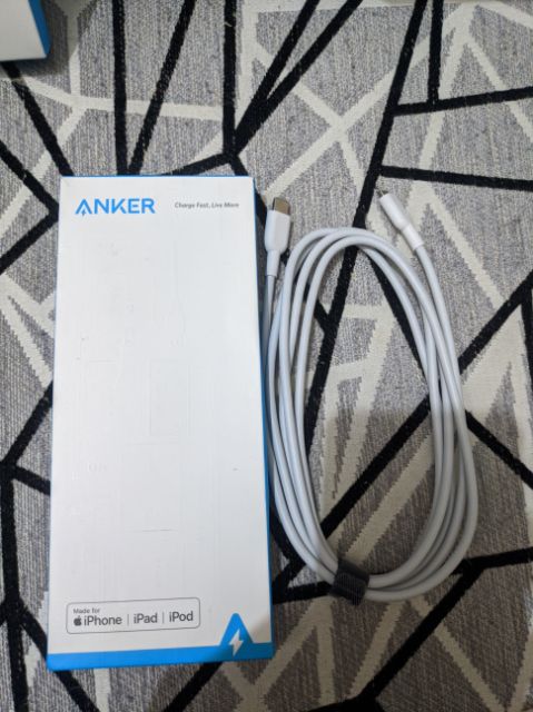 Cáp sạc nhanh PD Anker Powerline II USB-C to Lightning 0.9m A8632 - 1.8m A8633 xách tay USA cho Apple Iphone Ipad