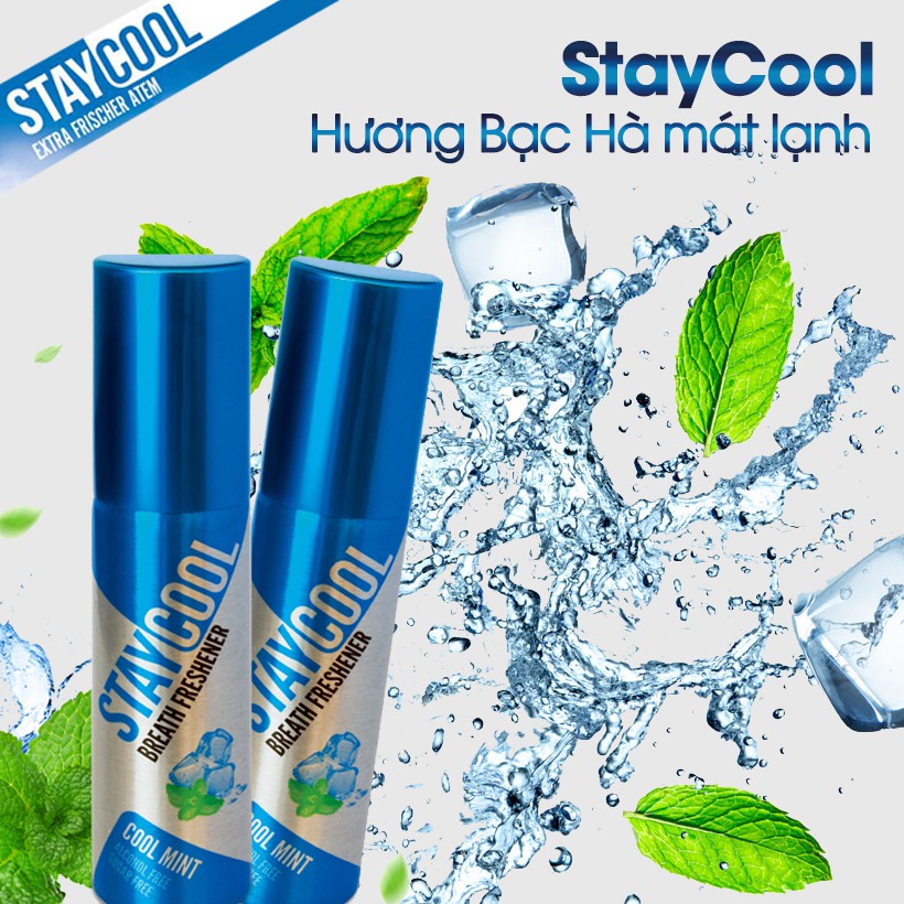 [Chính Hãng] Xịt thơm miệng kháng khuẩn StayCool Anh Quốc - Dạng vỉ