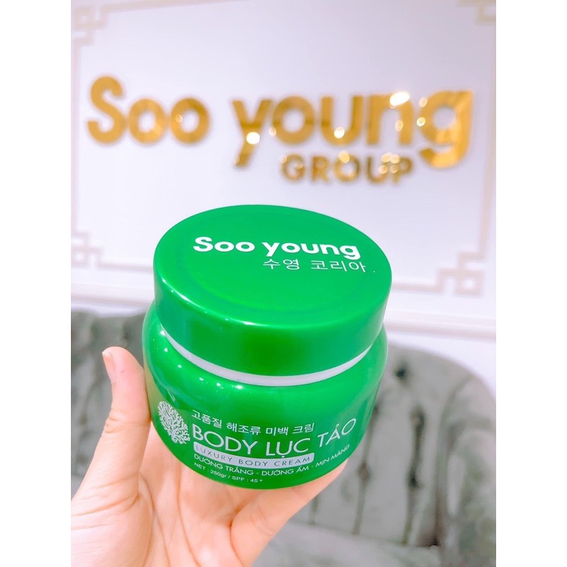 Kem Body Lục Tảo Soo Young - Dưỡng Trắng Da - Không Bết Rít - Không Trắng Ảo