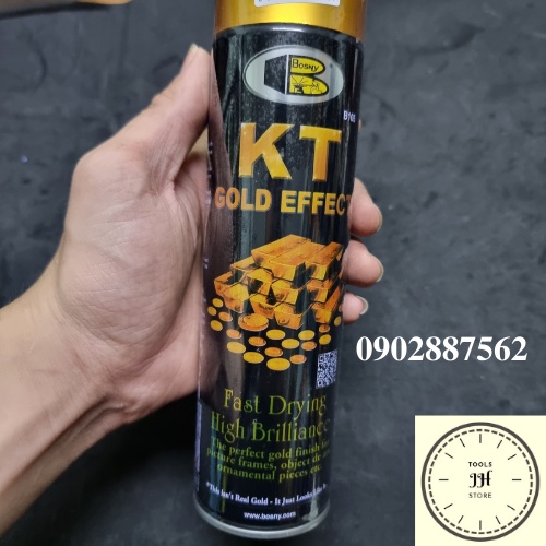 Sơn xịt mạ vàng KT Gold bosny