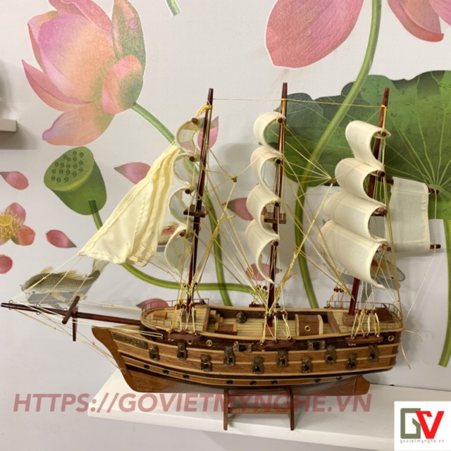 Mô Hình Thuyền Gỗ Chiến Cổ Napoleon - L2 - Thân tàu 40cm