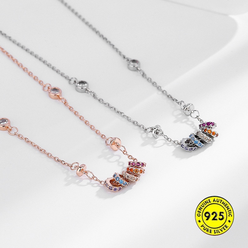 Vòng cổ Mạ Vàng Hồng 18K Kiểu Dáng Mới 925 Thời Trang Cho Nữ