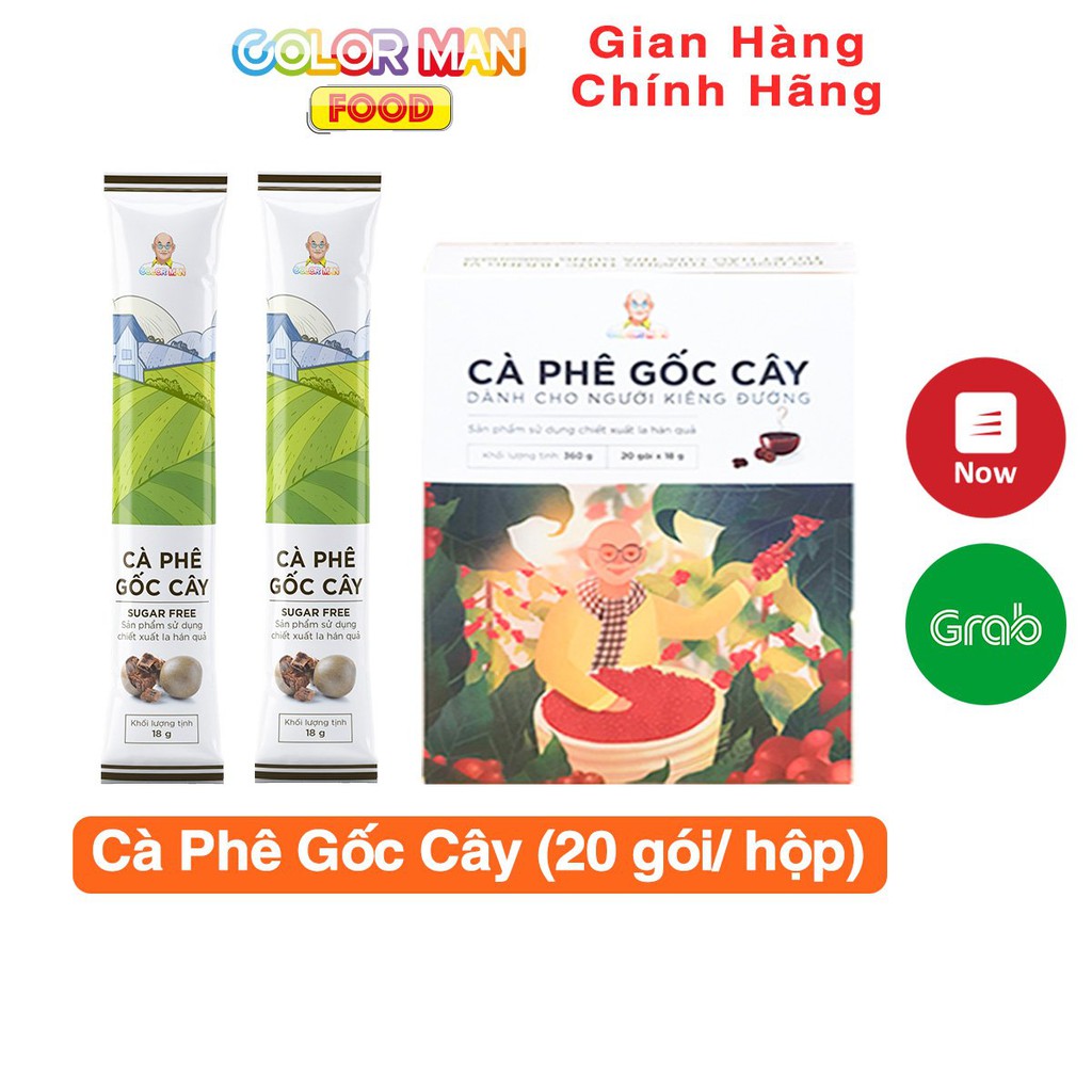 Cà Phê Gốc Cây Color Man Set 20 Gói chiết xuất la hán quả và bột cà phê hòa tan cao cấp tốt cho tiêu hóa