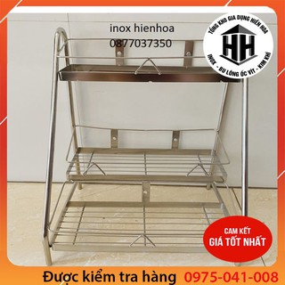 [Rẻ vô địch] Kệ gia vị inox 3 tầng cầu thang có thể treo tường hoặc để bàn