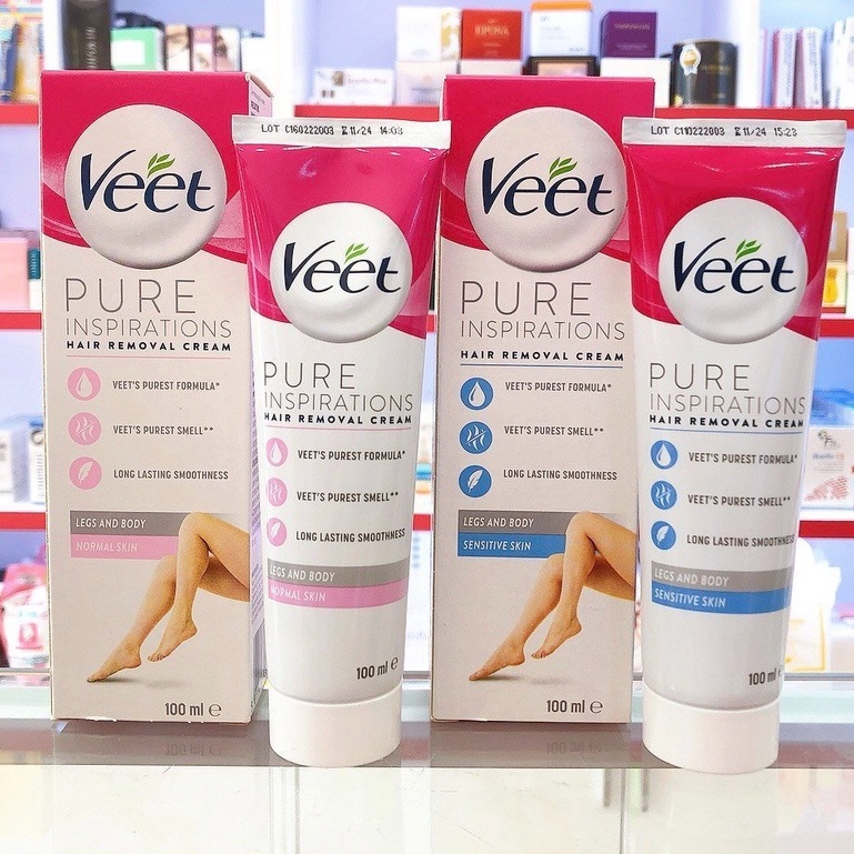 Kem tẩy lông Veet triệt lông Veet Pháp 100ml tẩy lông tay, lông chân và lông dưới vùng cánh tay Mẫu mới
