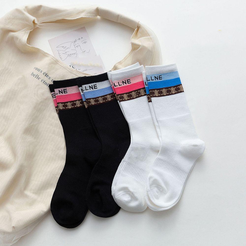 AROMA Đôi Tất Chân Cotton Hoạ Tiết Kẻ Sọc Phong Cách Hiphop Cho Nam Và Nữ