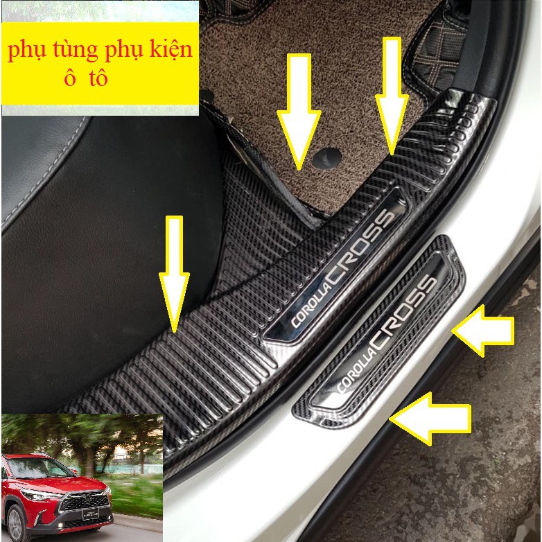 Ốp Chân Carbon Toyota Cross Ốp Chân Trong Ngoài Toyota Corolla Cross Carbon Cao Cấp