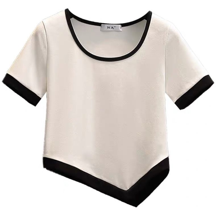Áo Croptop Màu Trơn Xẻ Tà Thời Trang Dành Cho Nữ
