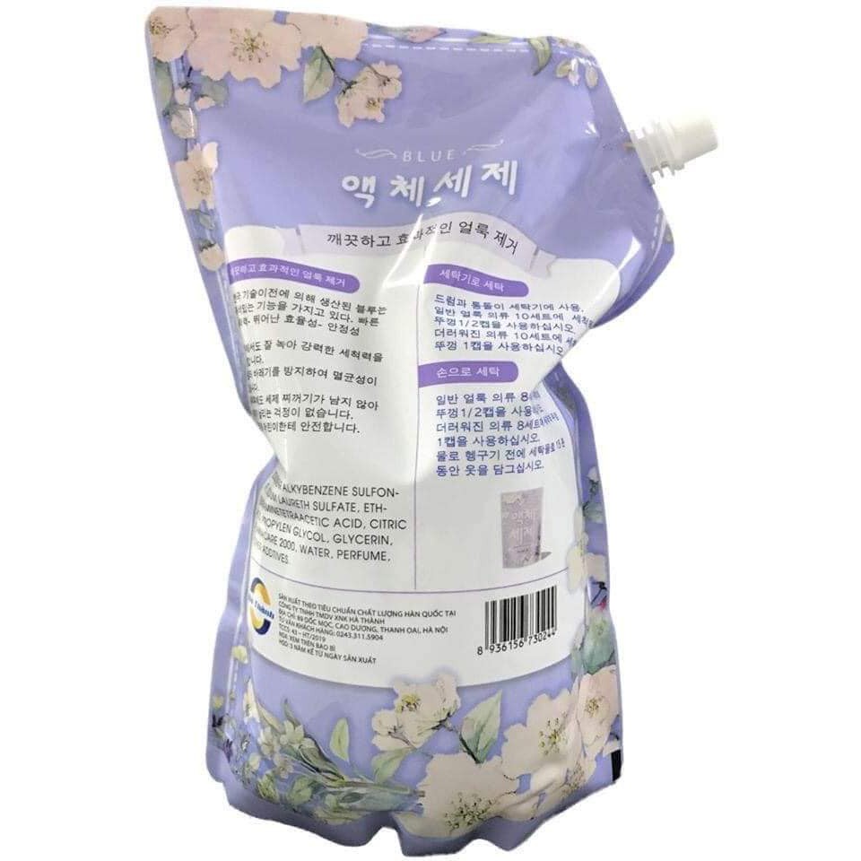 NƯỚC GIẶT BLUE HÀN QUỐC TÚI 3,6 lit LƯU HƯƠNG QUẦN ÁO THƠM LÂU