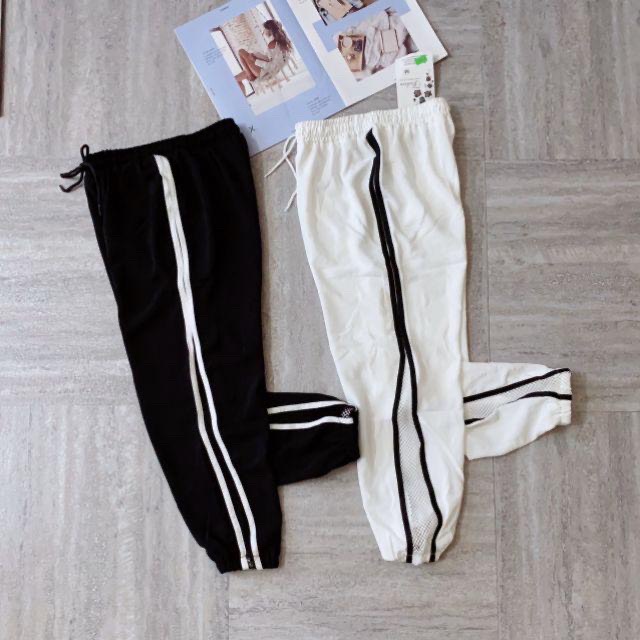 Quần baggy nữ vải đũi phối lưới GT 6
