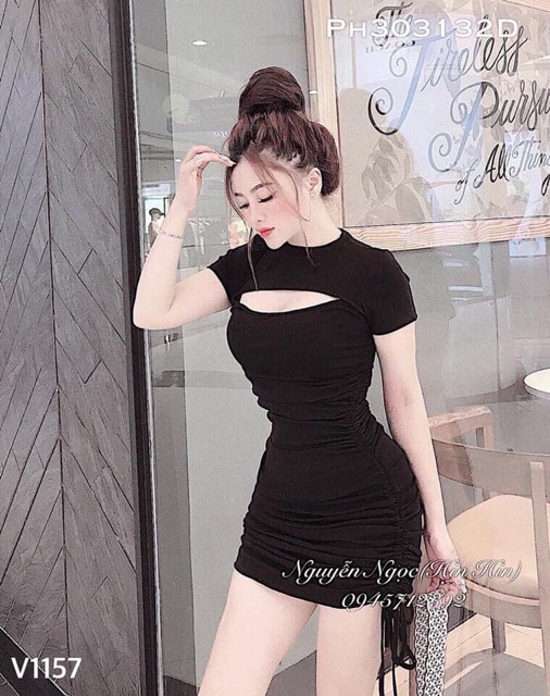 Đầm body rút thân hai dây vải thun lụa (50 kg trở lại) (Ảnh thật) | BigBuy360 - bigbuy360.vn