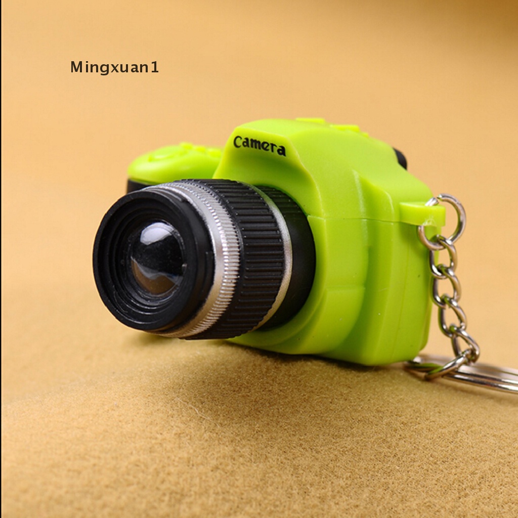 Móc khóa hình máy ảnh đồ chơi mini Mingxuan1 dễ thương có hiệu ứng đèn flash và âm thanh