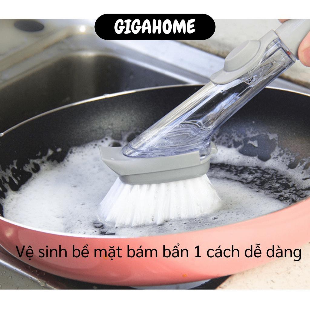 Cây Cọ Chà Xoong GIGAHOME Cây Chà Rửa Vệ Sinh Nhà Bếp 2in1 Có Tay Cầm, Chỗ Đựng Xà Phòng 7014