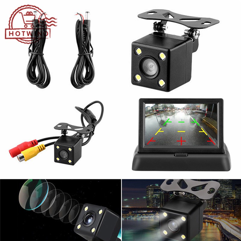 Camera lùi xe góc rộng 170 ° + 4.3 " LCD có dây kết nối với tầm nhìn ban đêm tốt | BigBuy360 - bigbuy360.vn
