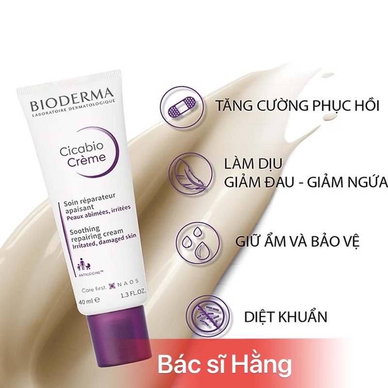 Kem dưỡng phục hồi da Bioderma Cicabio Creme 40ml xuất xứ Pháp