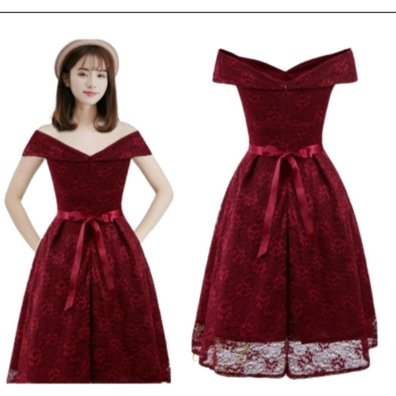Đầm Thiếu Niên Màu Đỏ Sẫm Phong Cách Hàn Quốc Cao Cấp Hàng Mới Nhất Cho Tuổi Teen