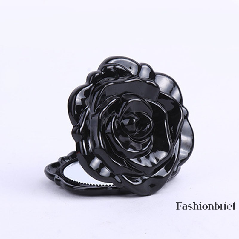 Gương trang điểm mini hai mặt hình hoa hồng phong cách retro xinh xắn