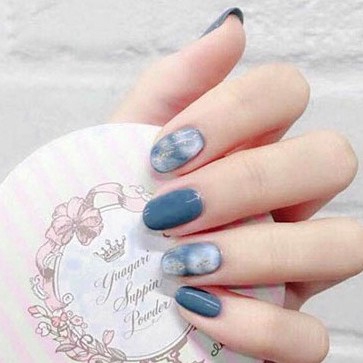 Set 24 Móng Tay Giả Trang Trí Nghệ Thuật Màu Trơn / In Trái Cây