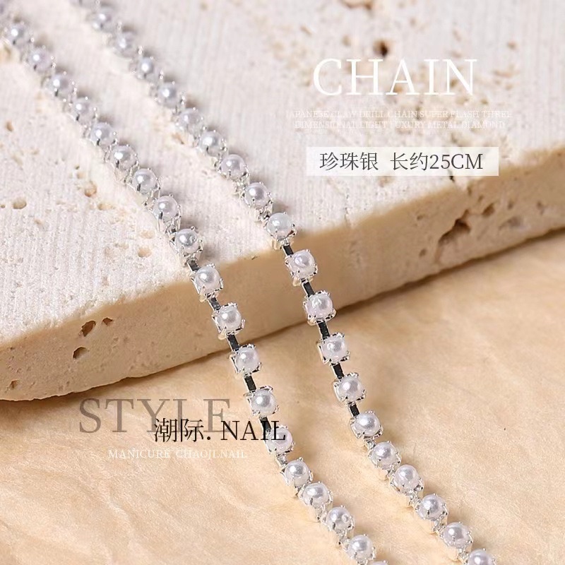 Dây xích đá gắn móng tay phụ kiện nail