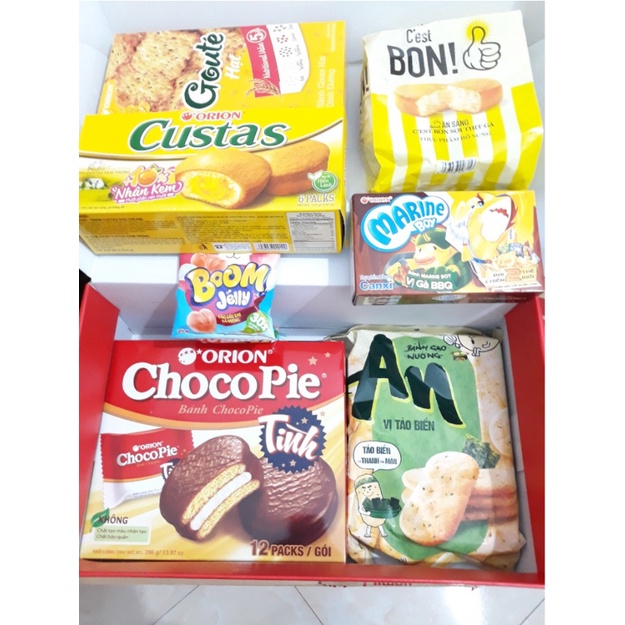 Thùng 4 Hộp Quà Tết Orion An 2022 loại lớn 976,7g (Kèm túi xách giấy) | BigBuy360 - bigbuy360.vn