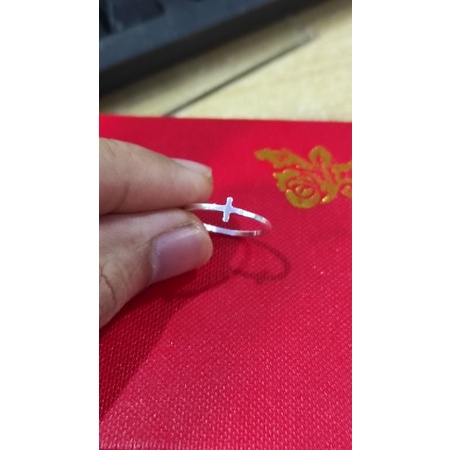 Nhẫn thánh giá N4 bạc ta 99 - Mẫu đơn giản tinh tế - Quà tặng Công Giáo, sinh nhật cho nam nữ