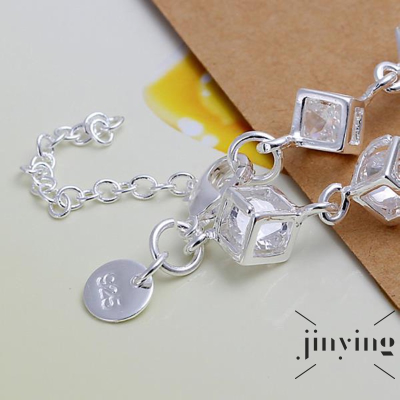 GETNOIVAS Vòng tay mạ bạc 925 dạng chuỗi xích thời trang