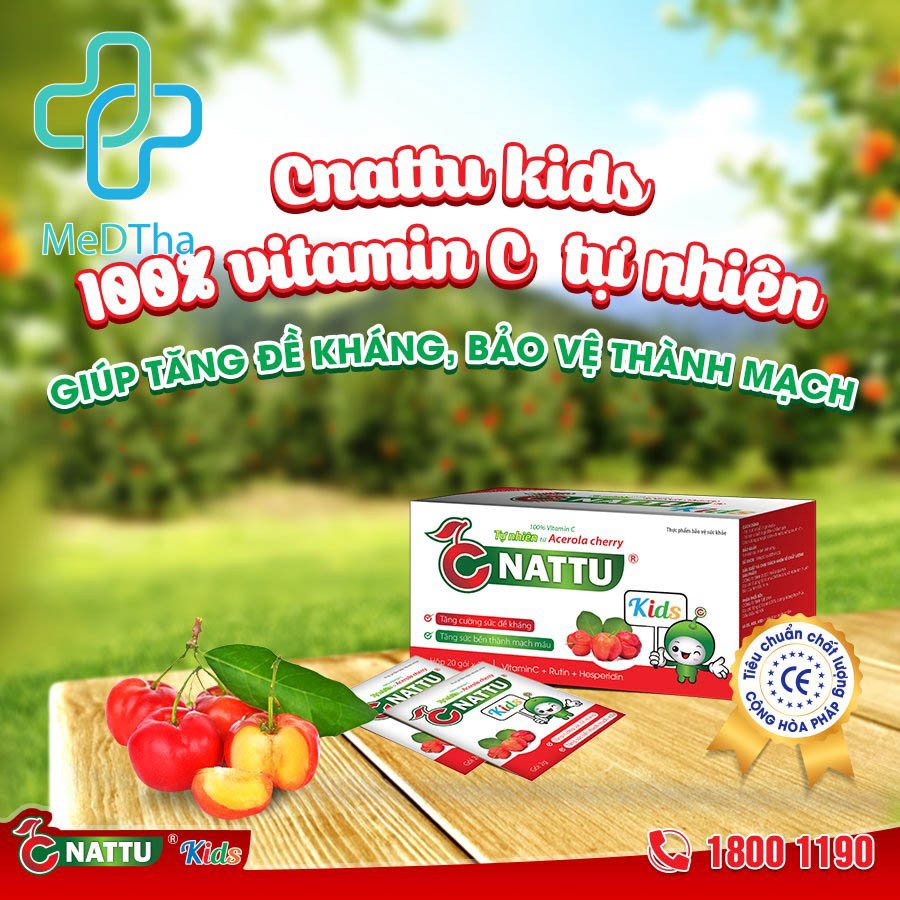 Cốm C NATTU Kids  -  Bổ sung Vitamin C, Tăng cường sức đề kháng, Giúp cơ thể bé khoẻ mạnh