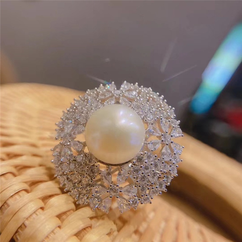 Blingbling Nhẫn Ngọc Trai Sang Trọng Thanh Lịch Cao Cấp Dành Cho Nữ Ni