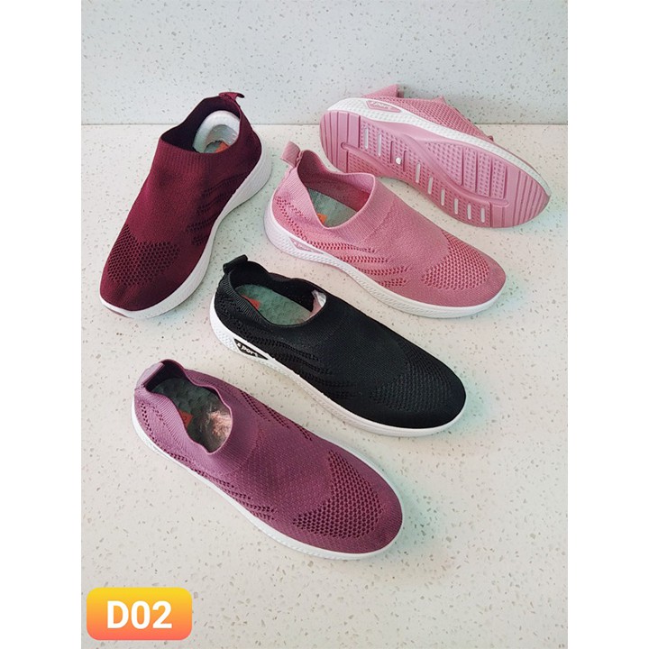 Giày Thể Thao, Xỏ Slip On Nữ Mã D02 và W335