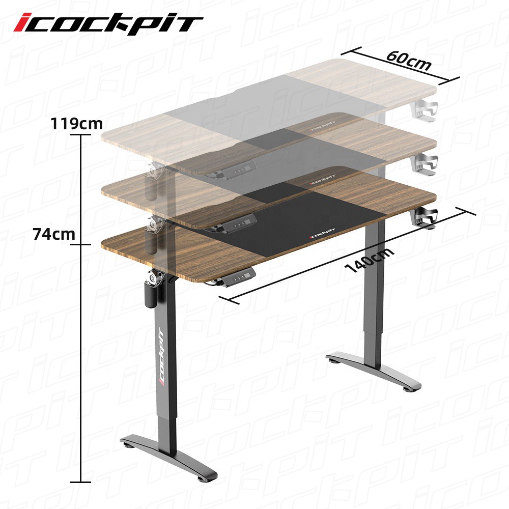 Bàn Nâng Hạ Chiều Cao iCockpit 1460, đã kèm mặt bàn. Bàn thông minh tăng giảm chiều cao