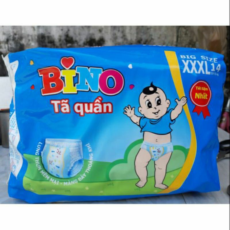 Bỉm/Tã Quần Bino Sumo Size XXXL 14 miếng 18-35kg