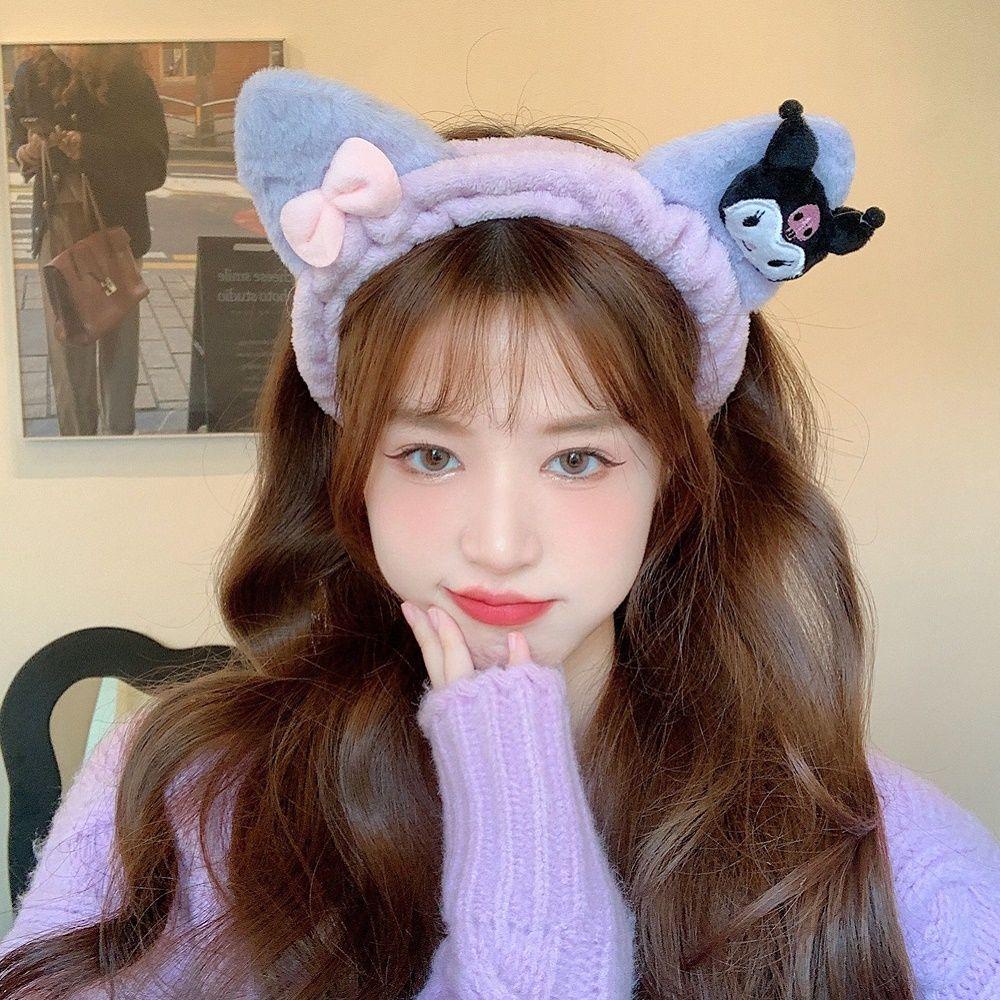 Băng Đô Tai Mèo Kuromi Melody Hoạt Hình Cho Nữ