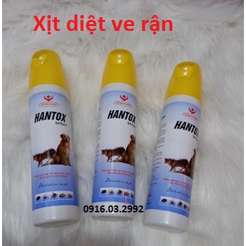 Hantox Spray diệt bọ chét ve chấy rận ghẻ chó mèo 300ml - diệt các loại bọ trên gia súc gia cầm