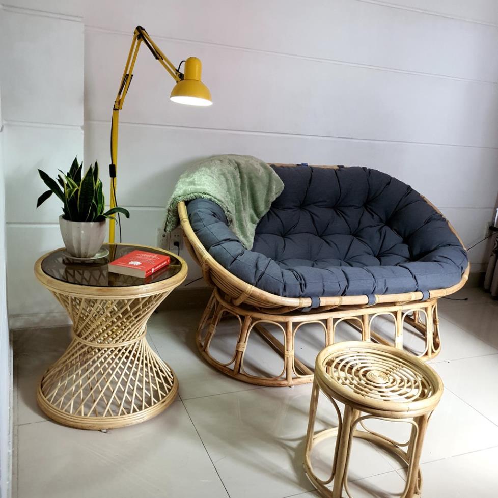 Ghế lười thư giãn mây Papasan Đôi 1M8 phòng ngủ cho bé decor ban công nằm thư giãn, trang trí phòng khách / Đà Nẵng