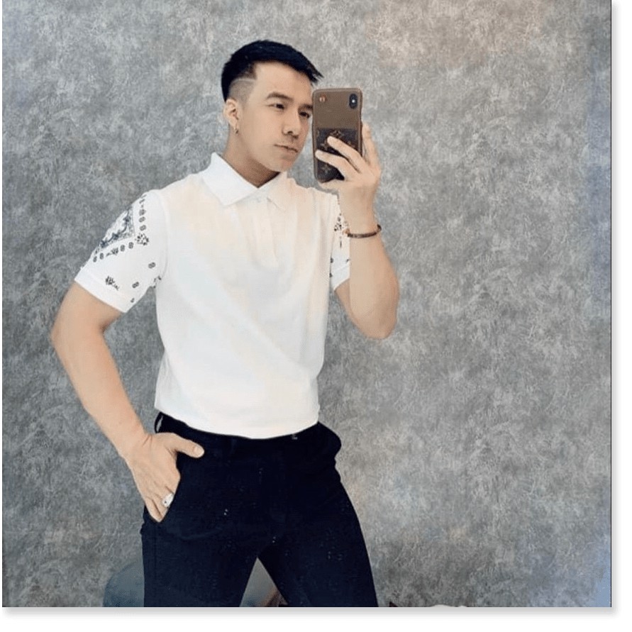 Áo Thun Nam In Thêu Tay Ngắn Cổ Bẻ Hàng Đẹp HP