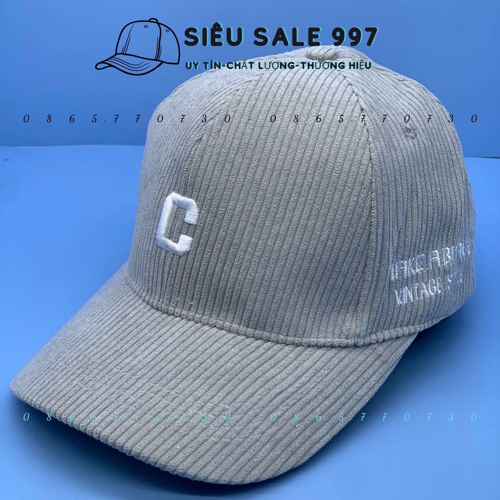 NÓN KẾT NHUNG GÂN CHỮ C NHIỀU MÀU THỜI TRANG