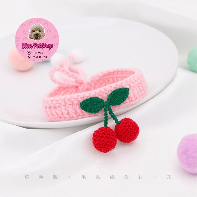 [ Siêu xinh ] Vòng cổ cherry cho thú cưng