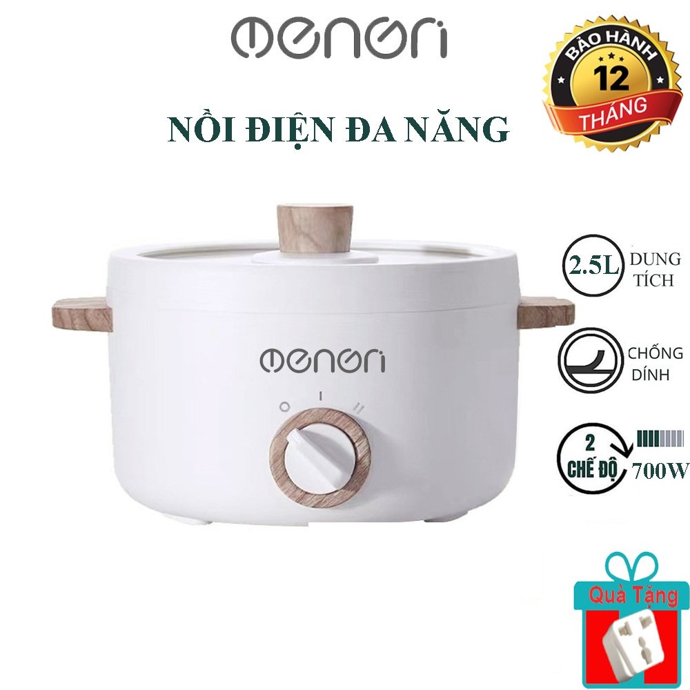 Nồi Điện Đa Năng 2.5L OENON Chống Dính Vân Đá Nấu Lẩu, Chiên, Xào, Rán Công Suất 700W - OE2500