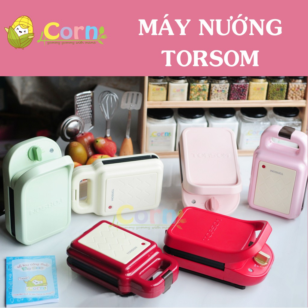 Máy nướng bánh Torsom - tặng kèm sổ tay công thức làm bánh cho bé (2 bản tự ngắt và hẹn giờ có sẵn)