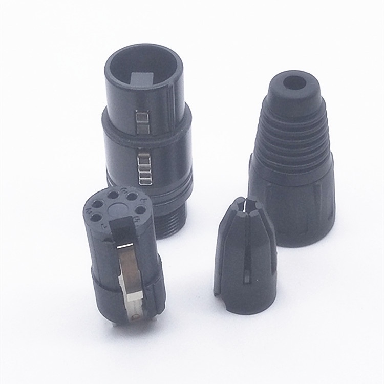 Jack canon xlr 5 chân cái vỏ nhôm đúc nguyên khối lỗ đuôi cao su