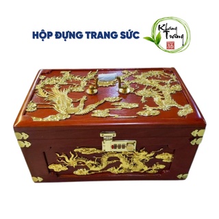 Hộp đựng trang sức ⚡ rẻ nhất ⚡ hộp đựng trang sức gỗ hương- cháp hầu đồng kt:16x21x34